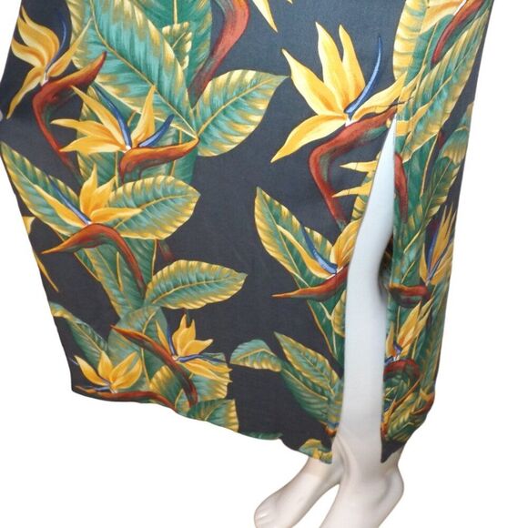 REYN SPOONER Midi Dress, XS, Black Fade/Bird of paradise Floral, Short sleeves - Picture 6 of 12